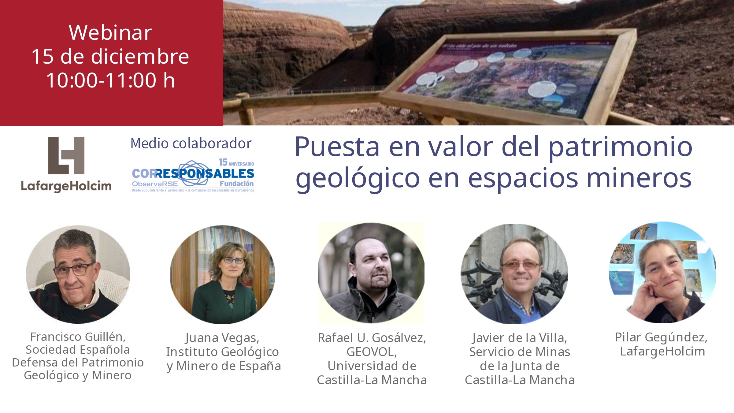 Invitacion webinar puesta en valor del patrimonio geologico en espacios mineros